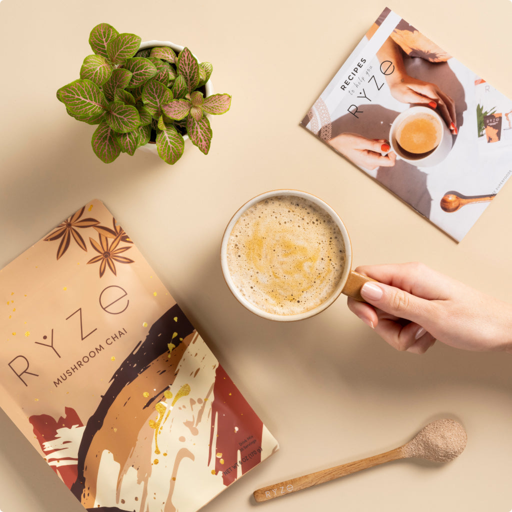 RYZE Mushroom Chai Starter Bag - Easy Store