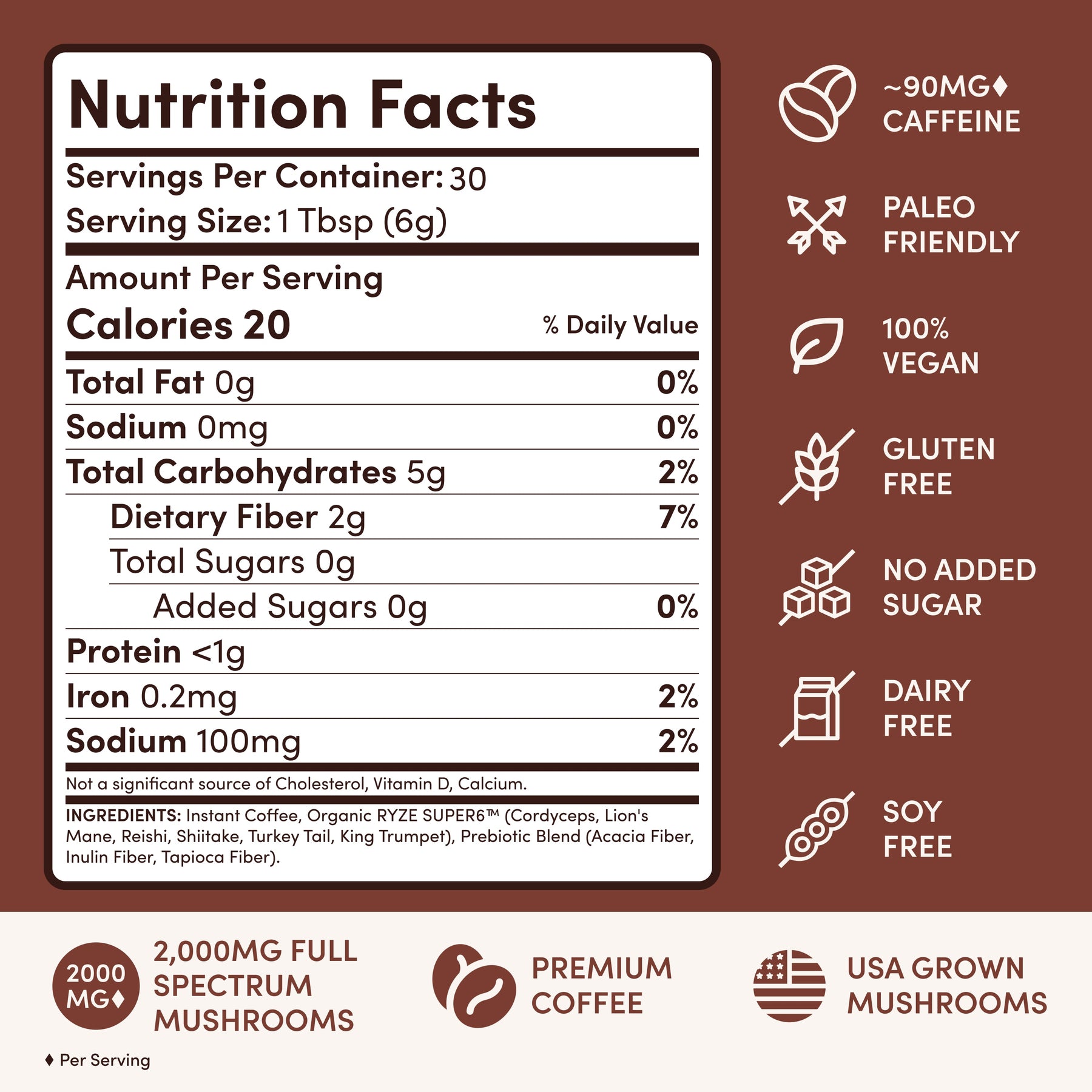 Coffee Dark Roast (30 Servings) - Light Storage