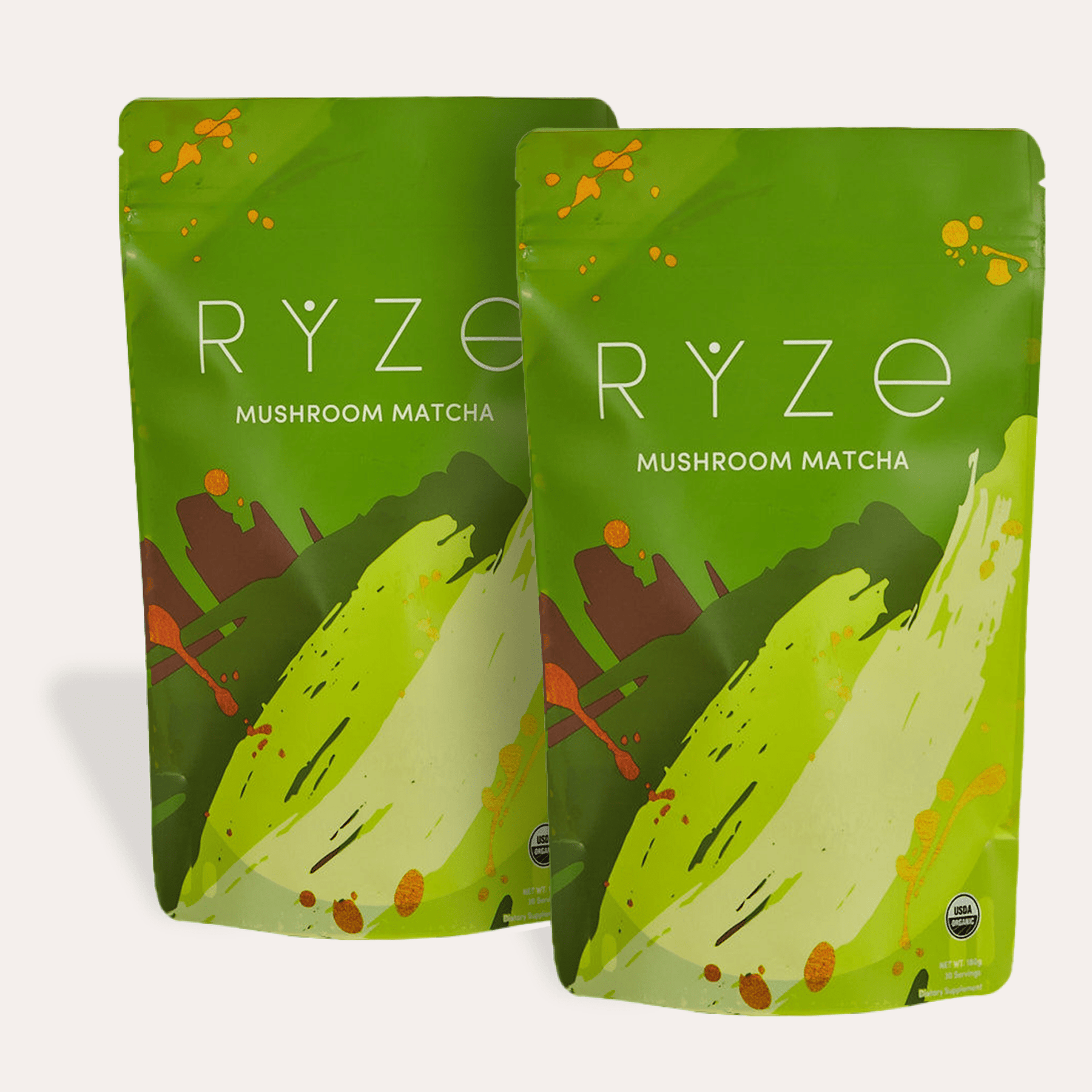 RYZE Matcha - with 6 Organic Adaptogenic Mushrooms Grown In USA and Ceremonial-Grade Japanese Matcha - Clean Bundle