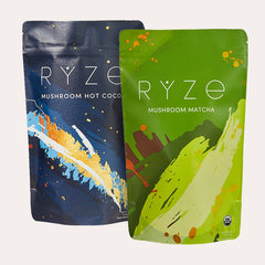 RYZE Matcha - with 6 Organic Adaptogenic Mushrooms Grown In USA and Ceremonial-Grade Japanese Matcha - Clean Bundle